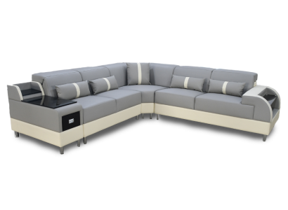 Corner sofa L-shape sofa couch design upholstery modern corner ensemble gray