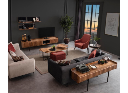 Large living room luxury sofa set three-seater armchair coffee table 3+3+1