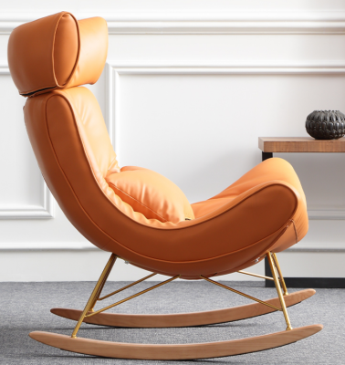 Design Sofa Armchair Couch Upholstery Luxury Faux Leather 1 Seater New Orange