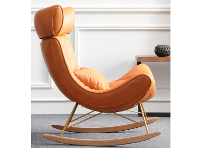 Design Sofa Armchair Couch Upholstery Luxury Faux Leather 1 Seater New Orange