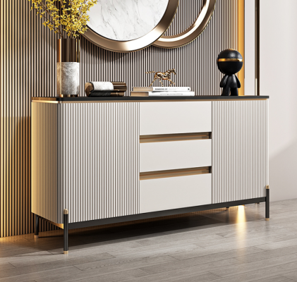White Dresser Sideboard Wooden Cabinet Furniture Interior Buffet Luxury New