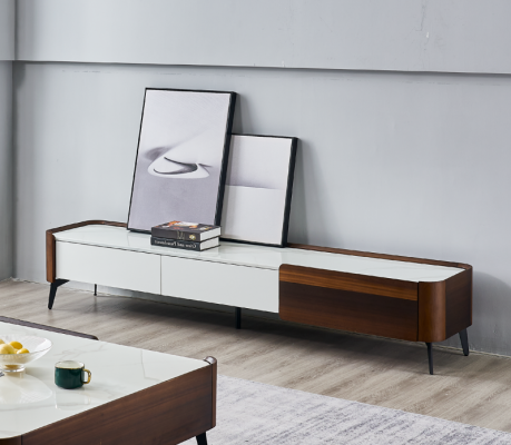 TV stand RTV lowboard white table wood modern living room sideboard