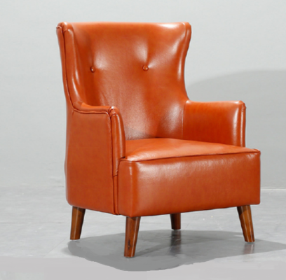 Orange armchair single-seater living room luxury faux leather upholstered furniture new