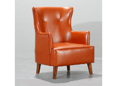 Orange armchair single-seater living room luxury faux leather upholstered furniture new