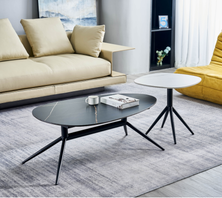 Set of 2 coffee tables side table designer living room table