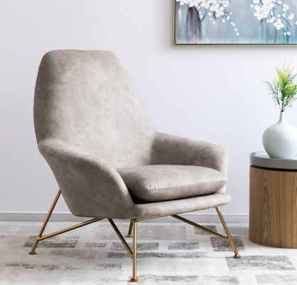 Armchair Design Luxury Textile Upholstery Set Living Room Gray Furnishings