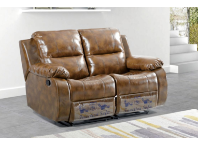 Brown Sofa Couch 2-Seater Massage Chair Two-Seater Relax New