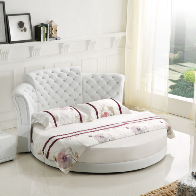 Round Bed Luxury Chesterfield Beds Bedroom Double Bed 200x200 cm