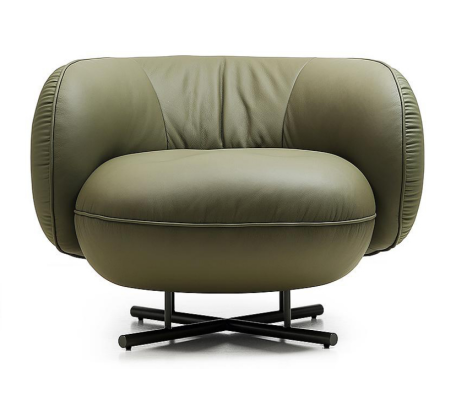 Armchair 1 Seater Faux Leather Lounge Luxury Upholstery Single Seat Design Gray