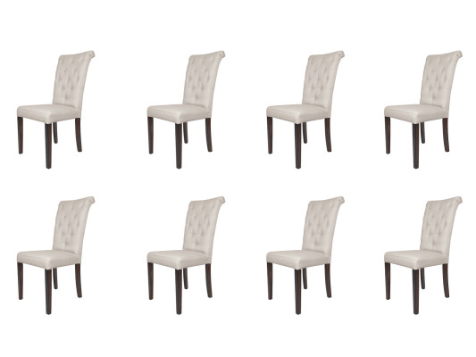8x Chairs Chair Set Armchair Design Upholstery Leather Textile Dining Living Room