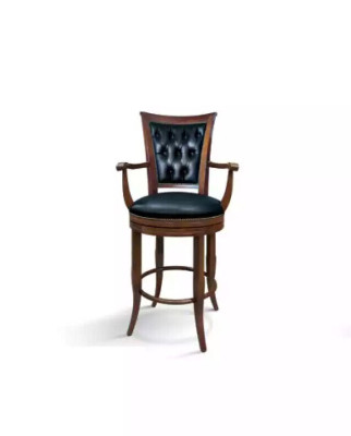 Bar stool chair armchair faux leather classic furniture Chesterfield upholstery