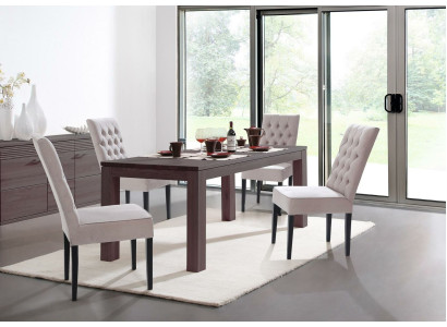 Chesterfield armchair, upholstered textile chair, seat with fabric or velvet, real wood chairs.