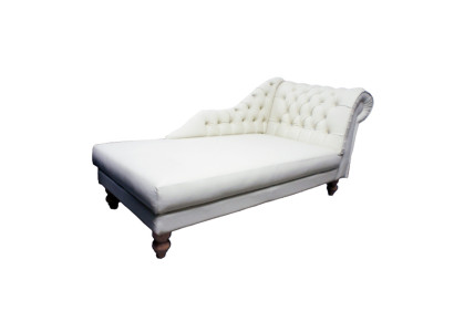LUTON II Chesterfield Chaise Longue Chaise Lounge Sofa Ottoman Leather Textile