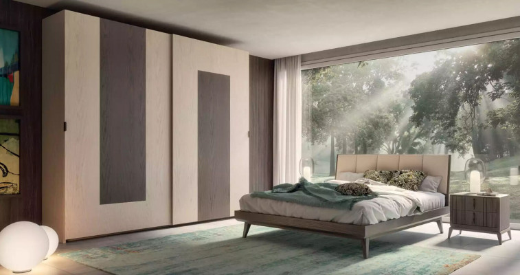 Bedroom set bed 2x bedside tables design luxury new 3-piece modern beds