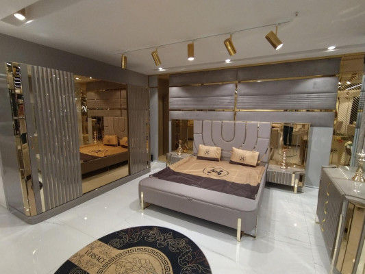 Bedroom Set Luxury Complete Bed 2x Nightstand Wardrobe 4-piece Set