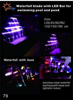 Waterfall pool installation fountain stainless steel decoration water features swimming pool