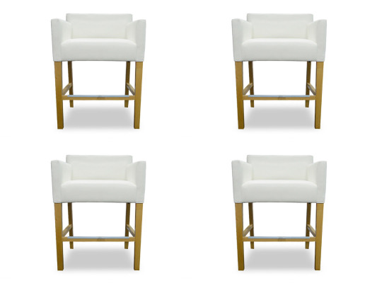 4x Bar Stool Counter Bar Chair Set Upholstered Seat Garniture
