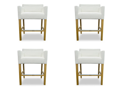 4x Bar Stool Counter Bar Chair Set Upholstered Seat Garniture