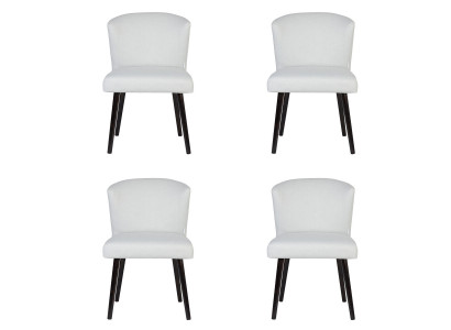 4x Leather Upholstered Seat Chairs Lounge Chair Design Lounge Club Armchair Set