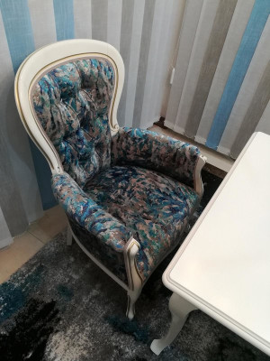 Dine in style with classic gray-blue dining chairs in a practical set of 4