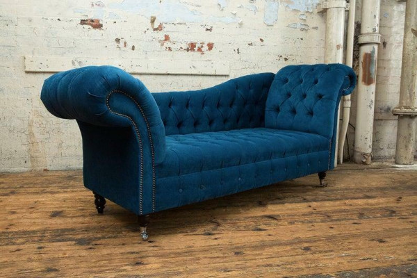 Chaise lounge sofa seat lounger lounge baroque rococo art nouveau classic blue new