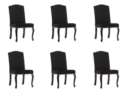 6x Design Upholstered Chair Set Textile Seat Complete Set