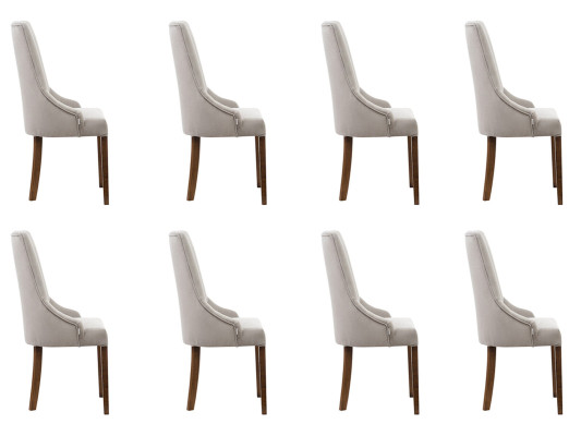 8x Designer Upholstered Chair Set, Chairs Complete, Backrest, Seat, Lounge