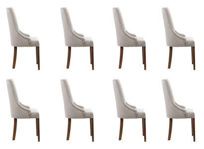8x Designer Upholstered Chair Set, Chairs Complete, Backrest, Seat, Lounge