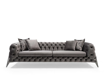 Designer grey 4-seater sofa luxury four-seater upholstered furniture couches
