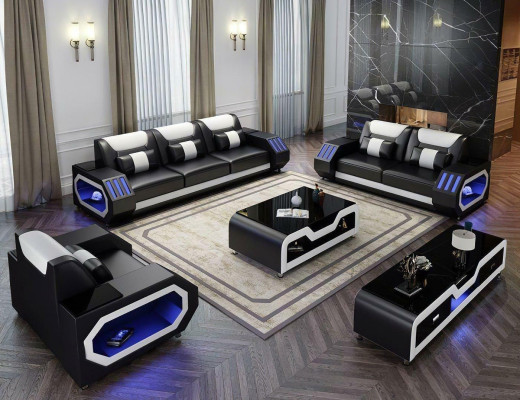 Sofa set 3+2+1 seater coffee table sideboard set design modern 5-piece.