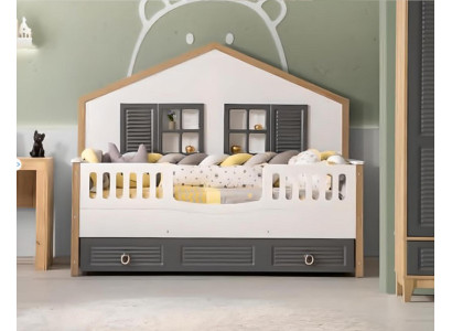 Bed Frame Perfect Children's Bed Kids' Room Bed Frames Gray Wood