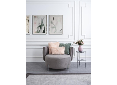 Gray upholstered armchair living room single-seater fabric armchair lounge furniture