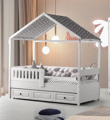 Children's Bed Wooden Bed Multifunctional Bed Extendable Bed 200 Wood White New