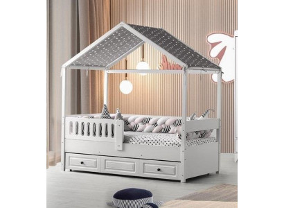 Children's Bed Wooden Bed Multifunctional Bed Extendable Bed 200 Wood White New