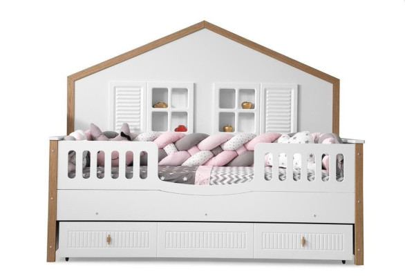 Bed frame children's bed children's room children's room furniture white wood