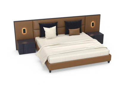 Luxury bedroom nightstand beds bed 3-piece design furniture complete set
