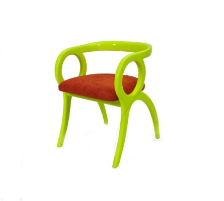 Green Designer Upholstered Chair Single Seater Dining Room Luxurious Single Seater