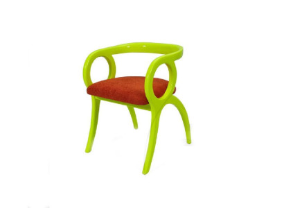 Green Designer Upholstered Chair Single Seater Dining Room Luxurious Single Seater