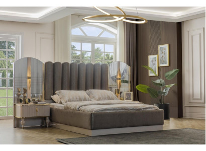 Exclusive bedroom furniture designer double bed modern nightstands