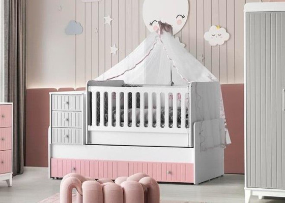 Stylish baby crib Multicolored Perfect furniture for your nursery removal