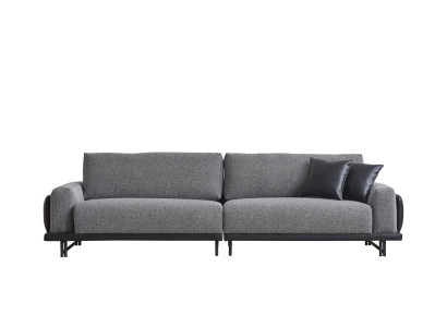 Gray living room three-seater luxury upholstered furniture designer wooden frame