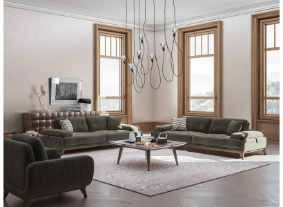 4-piece upholstered furniture set, 2-seater sofa with 3-seater luxury coffee table