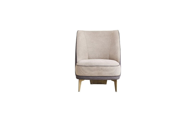 Beige armchair living room furniture noble upholstered armchair designer 1-seater