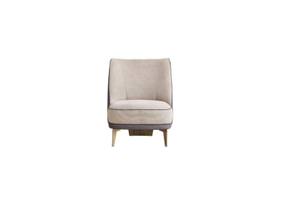 Beige armchair living room furniture noble upholstered armchair designer 1-seater