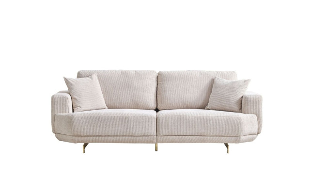 White textile 3-seater living room upholstered sofa 3-seater living room couch furniture