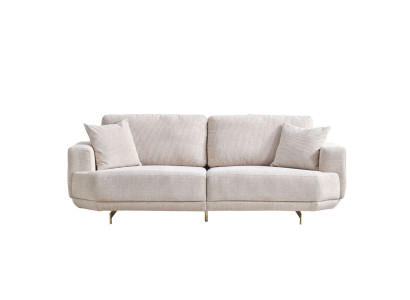 White textile 3-seater living room upholstered sofa 3-seater living room couch furniture