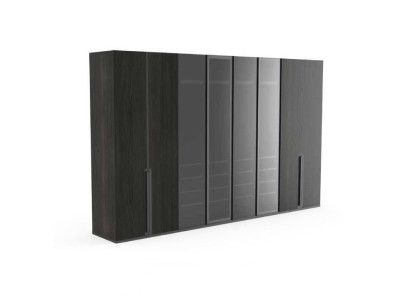 Wardrobe Bedroom Luxury Cabinets 8-Door Black Wardrobe