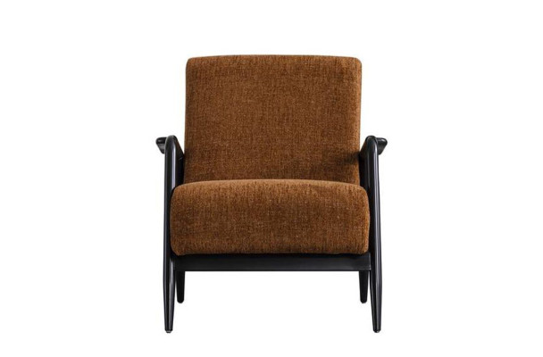 Brown living room armchair, lounge single-seater fabric armchair, textile furniture, new