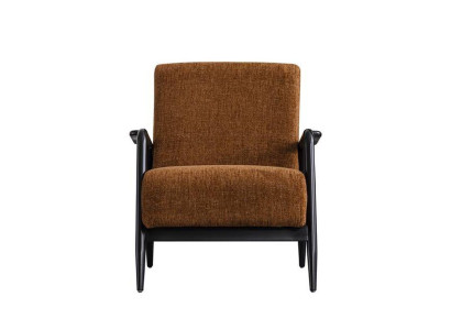 Brown living room armchair, lounge single-seater fabric armchair, textile furniture, new