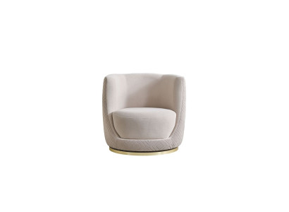 Beige living room armchair designer upholstered furniture elegant lounge single-seater